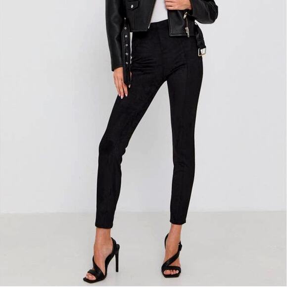 Guess Black Maya Faux Suede Leggings Size XL - Picture 1 of 10